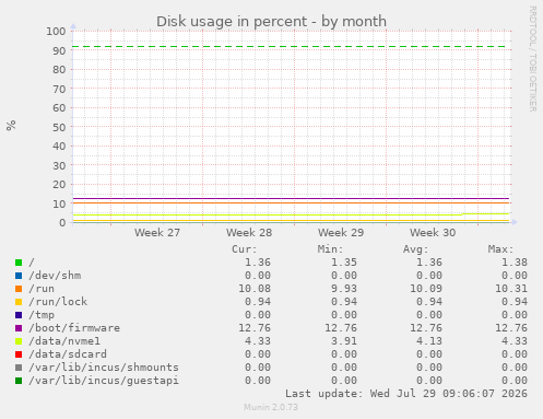 Disk usage in percent